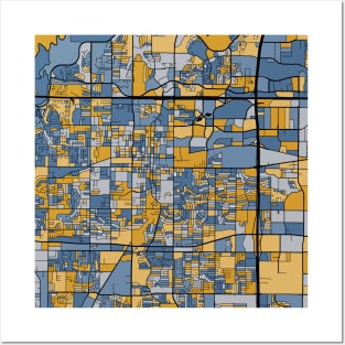 Arlington Map Pattern in Blue & Gold Posters and Art